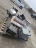 (6) yard spotlights, spool of conduit, floor jack, laminator
