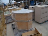 (2) wood/faux granite counter pieces