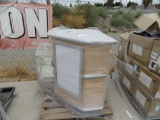 Display case, wood/faux granite counter piece