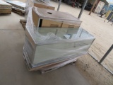 Glass display case, tray return/trash bin