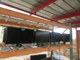 Right side (2) shelfs (14) Dell monitors, Brother HL 5150D printer
