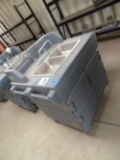 Portable plastic cart w/ dual s/s sink