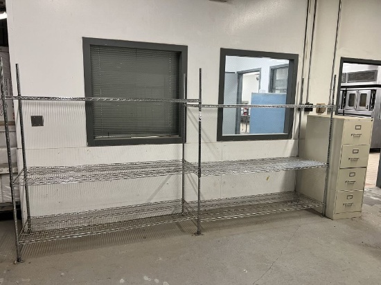 2 Wire Racks w/ File Cabinet
