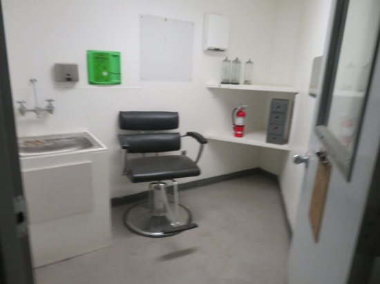 Barber Shop Chair & Contents