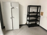 Office Desks, 3' Locking Cabinet, 4 File Cabinet Bookcases