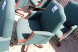 (2) Green rolling chairs