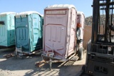 (2) portapotties, wash station on trailer -red