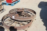 (2) Metal wagon wheels