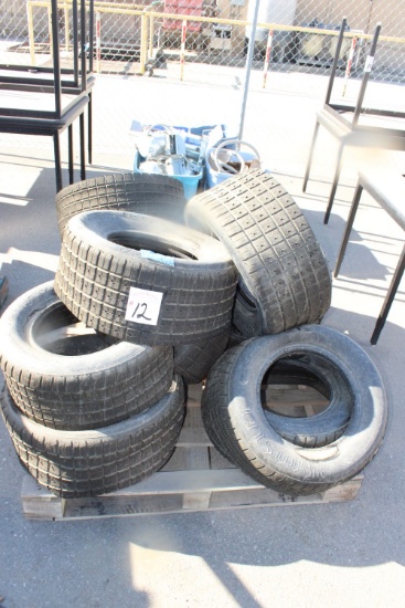 (2) Lots - Pallet Misc Tires & Sizes, (4) Totes w/misc Items