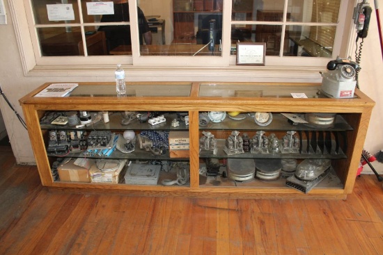 Display Cabinet w/Antique Electrical Parts and Pieces