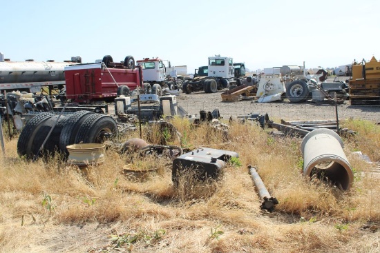 Lot Misc Rims, Fuel Tank, Axles, Tires