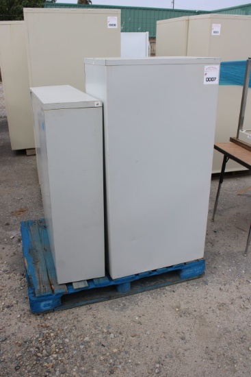 Filing Cabinet, Rolling Cart, (2) Chairs, Bookcase