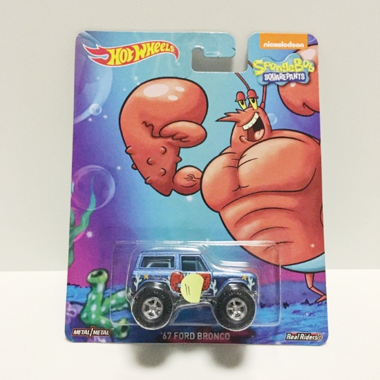 Hot Wheels Pop Culture Nickelodeon Spongebob Squarepants '67 Ford Bronco Real Riders Metal/Metal