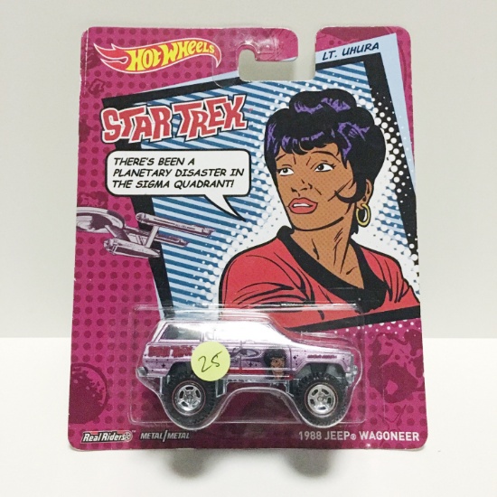 Hot Wheels Pop Culture Star Trek Lt. Uhura 1988 Jeep Wagoneer Real Riders Metal/Metal