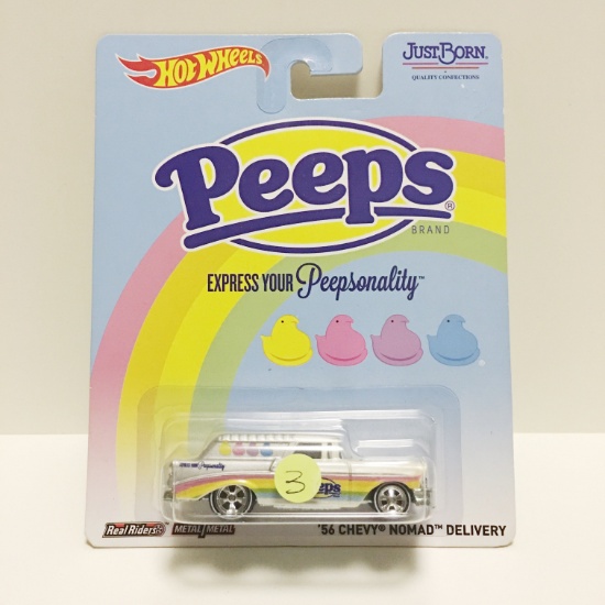 Hot Wheels Pop Culture Just Born Peeps '56 Chevy Nomad Delivery Real Riders Metal/Metal
