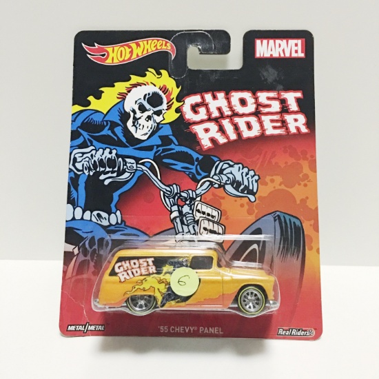 Hot Wheels Pop Culture Marvel Ghost Rider '55 Chevy Panel Real Riders Metal/Metal
