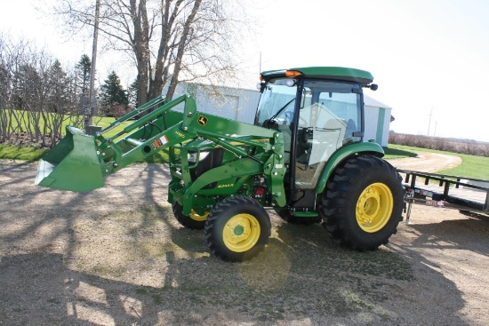 JD 4044R Tractor with H180 loader, Cab, A/C Heat, Diesel, 90.9 HRS.