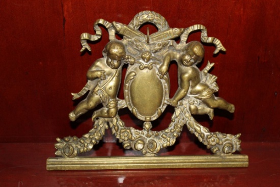 Brass Cherub Plaque