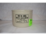 RW 5 LB BUTTER TUB W/BLACK INK - GEO. W. JENKS, GROCERIES, SHOES & NOTIONS - FAITH, SD