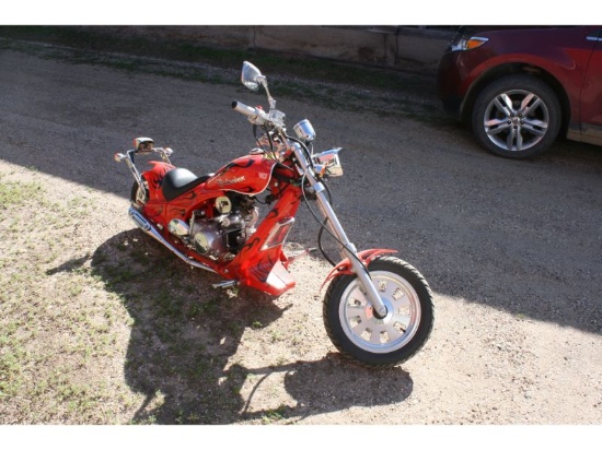 Red BUDWEISER MINI-CHOPPER, one of a kind, no Title