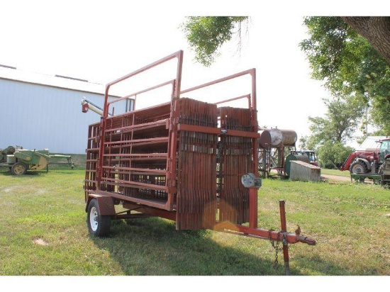 Hagie Stronghold Portable Corral w/30 12 Ft. Panels, 2 - 8 Ft. Walkgates & Trailer