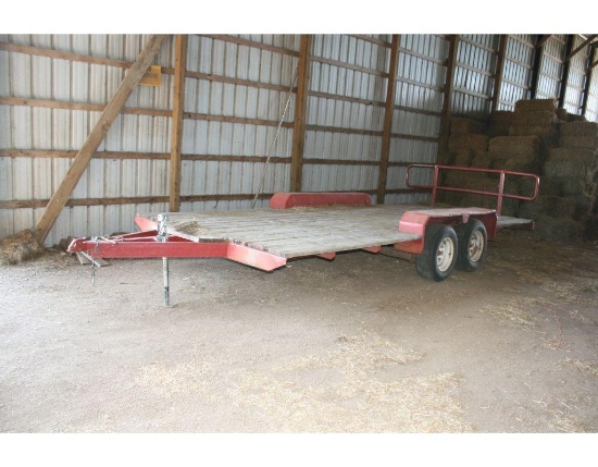 8 Ft. x20 Ft. Tandem Axle Bumper Pull Hay Trailer, Spring Ride