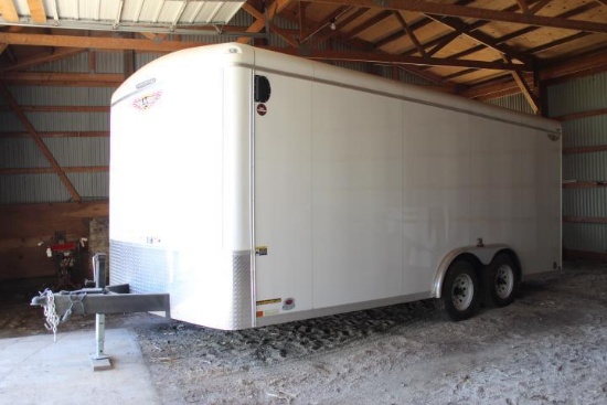 2004 8Ft.x18Ft. H&H Enclosed Trailer w/ Rear Drop Gate, Side Door, Like New