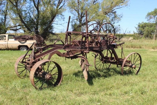 Antique Iron 4 Wheel Road Grader