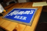 Hamms Beer Glass Adv. Display Pc. - 20 1/2 In.x14 In., Embossed Lettering - VG
