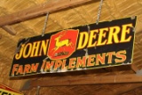 2 Ft.x6 Ft. John Deere Farm Implements Dbl. Sided Porc. Sign, Black w/ Yellow & Red