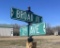 Flandreau, SD Embossed Street Signs w/ Cast Iron Holder (Broad Ave. & 2nd Ave.)