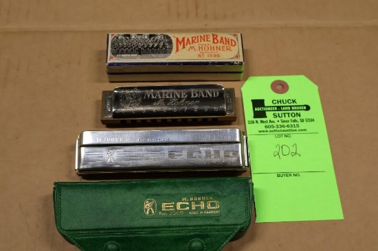 M. Hohner #1896 Marine Band Harmonica & M. Hohner #2209 Echo Harmonica