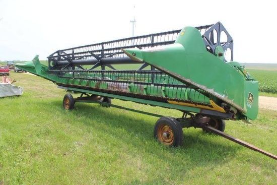 JD 925 Bean Head, 25 Ft. & Shop Made Head Trailer