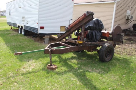 Wood Splitter on Homemade Trailer