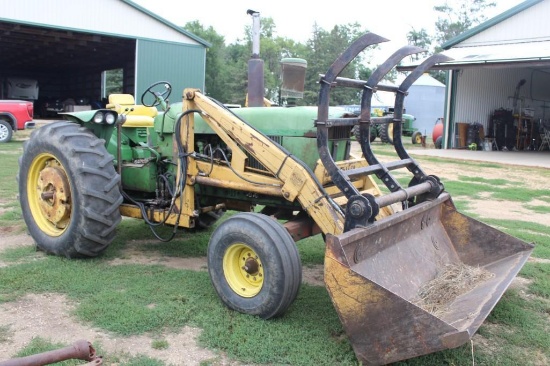 JD 4020 Dsl. Tractor w/ Miller Loader & Grapple, 7ft.Bucket, Case Frt. End., SN: 161319 (1967)