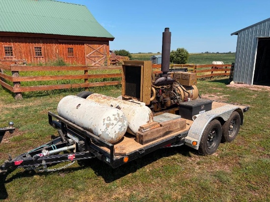 Kohler Generator mounted on 2021 7ft.x14ft. PJ BP Trailer w/ Dual 3500 LB Axles new