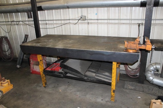 3ft.x7ft. Metal Shop Bench w/6in. Vise