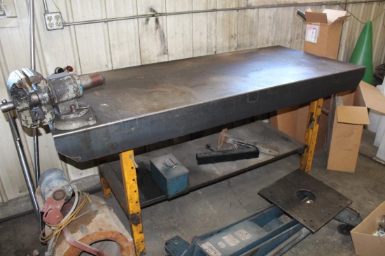 3ft.x7ft. Metal Shop Bench w/5in. Vise