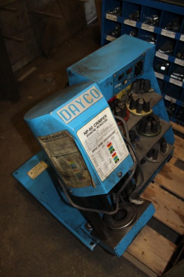 Dayco NP60 Hose Crimper, Cabinets Full of Fittings 56 & 40 Hole, 2 wire hose & Low pressure Hose