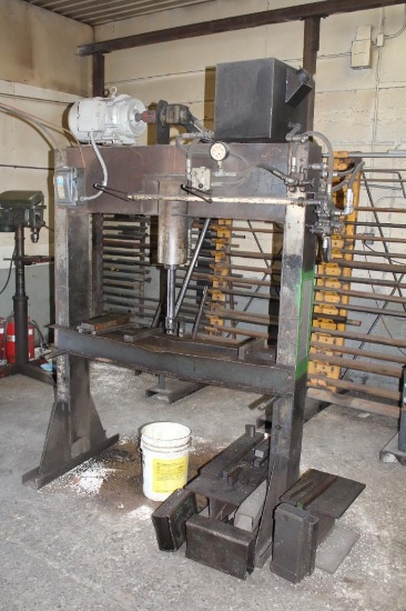 Shop made +/-20T Hyd. Press w/ 7 1/2HP 3 Ph. Elec. Motor