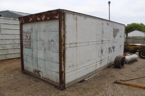91in.x16.6ft.Encl. Truck Box w/Roll Up Door to be Moved