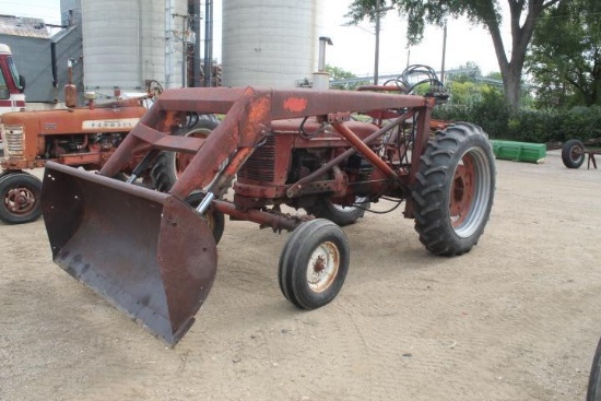 H Farmall Tractor w/WF, 2 IH Stamped Wheel Weights, Dual Loader w/7ft.Bucket