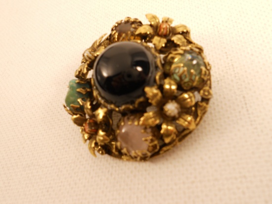 Vintage Multi Stone Brooch