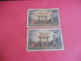 Lot of 2, 1943 Japan 50 SEN Note