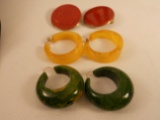 Lot of 3 Vintage Bakelite Earrings