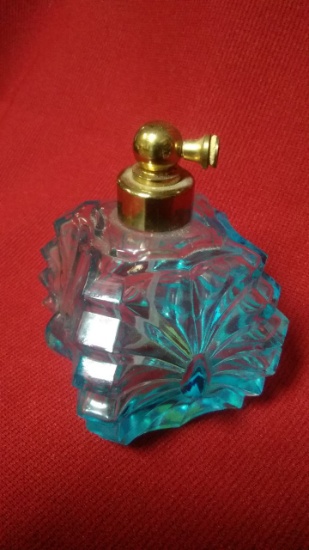 Vintage Blue Glass Perfume Bottle