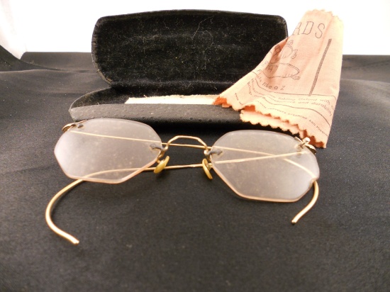 Antique 1800's Eyeglasses/Spectlers 12K GF in Case