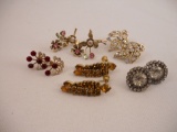 Lot of 5, Vintage Rhinestone Earrings