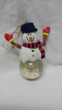 Vintage Snowman Glass Ornament