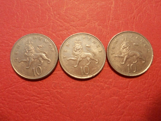 Lot of 3, Ten Pence, 1992-1996